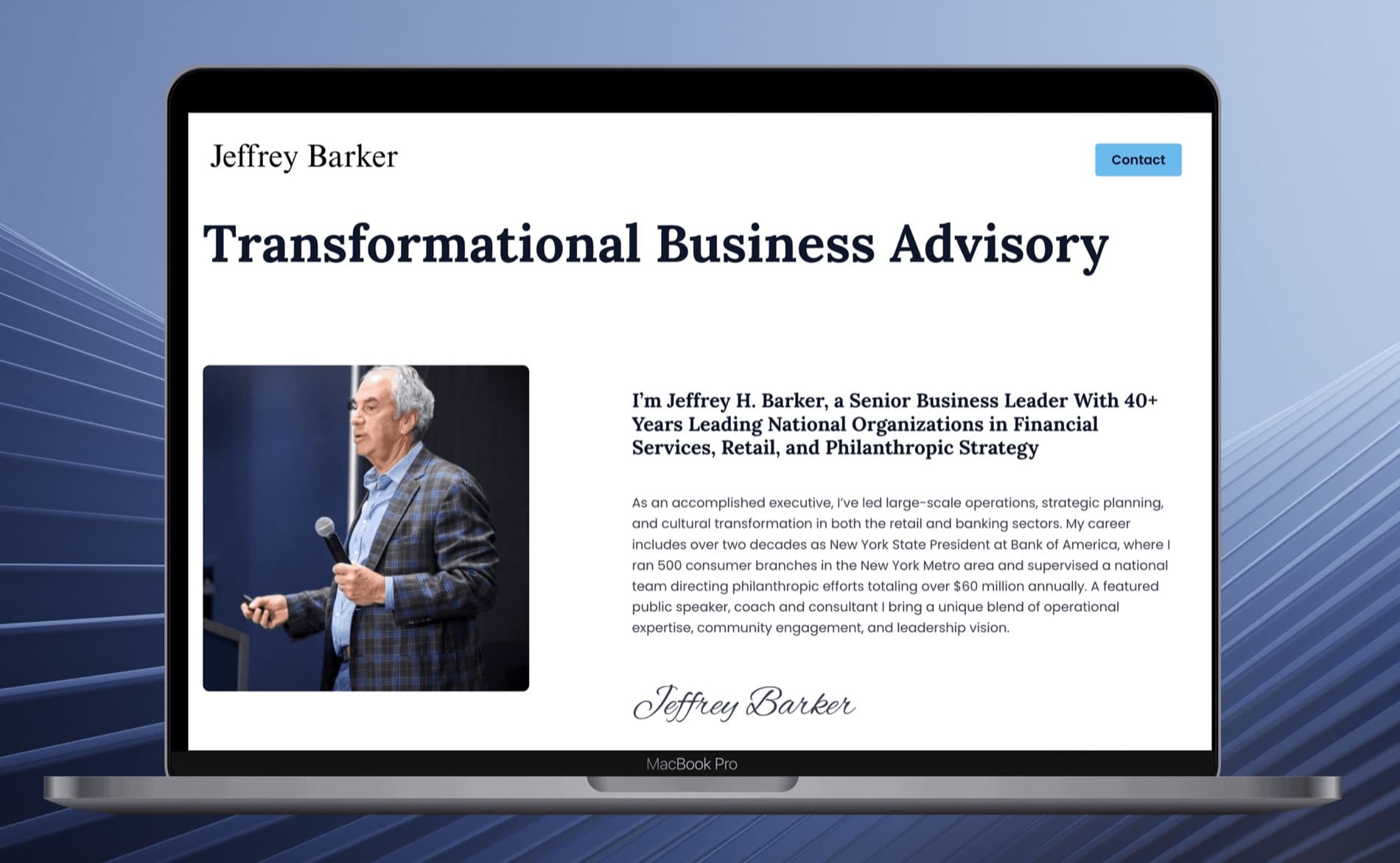 J. Barker Advisory website by Compo Technologies